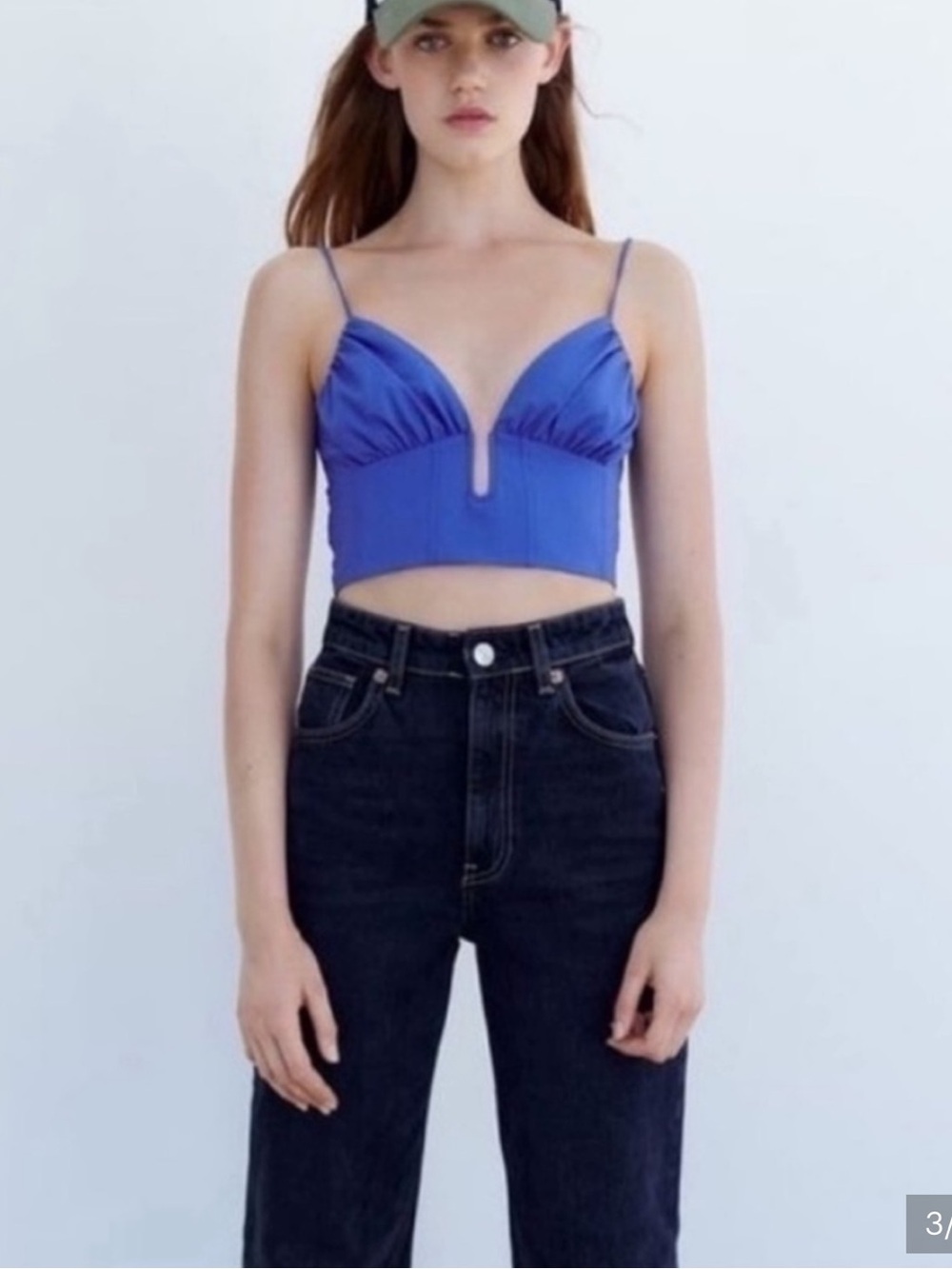 Zara Cobalt Blue Cropped Bralette Top